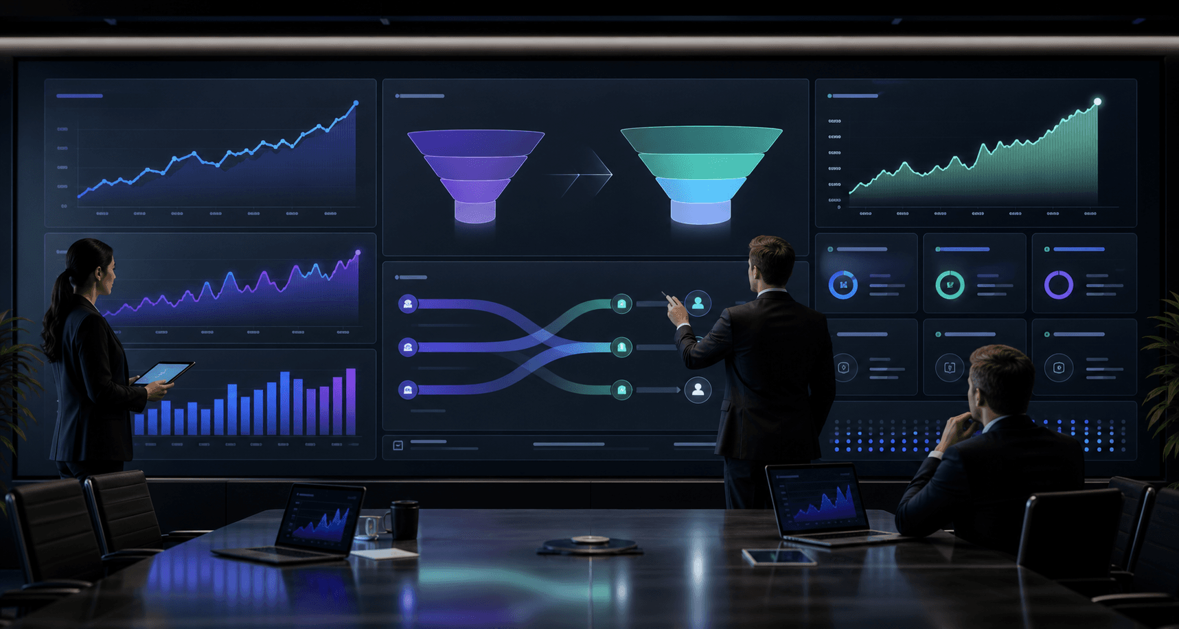AI marketing case study dashboard showing growth and campaign results